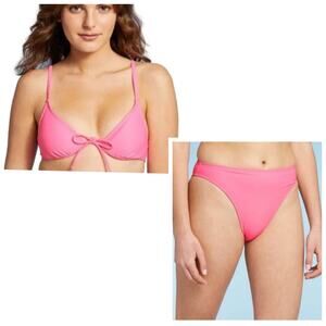 Xhilaration Jrs Pink Underwire + Cheeky High Leg Bikini Set XS 00 NEW